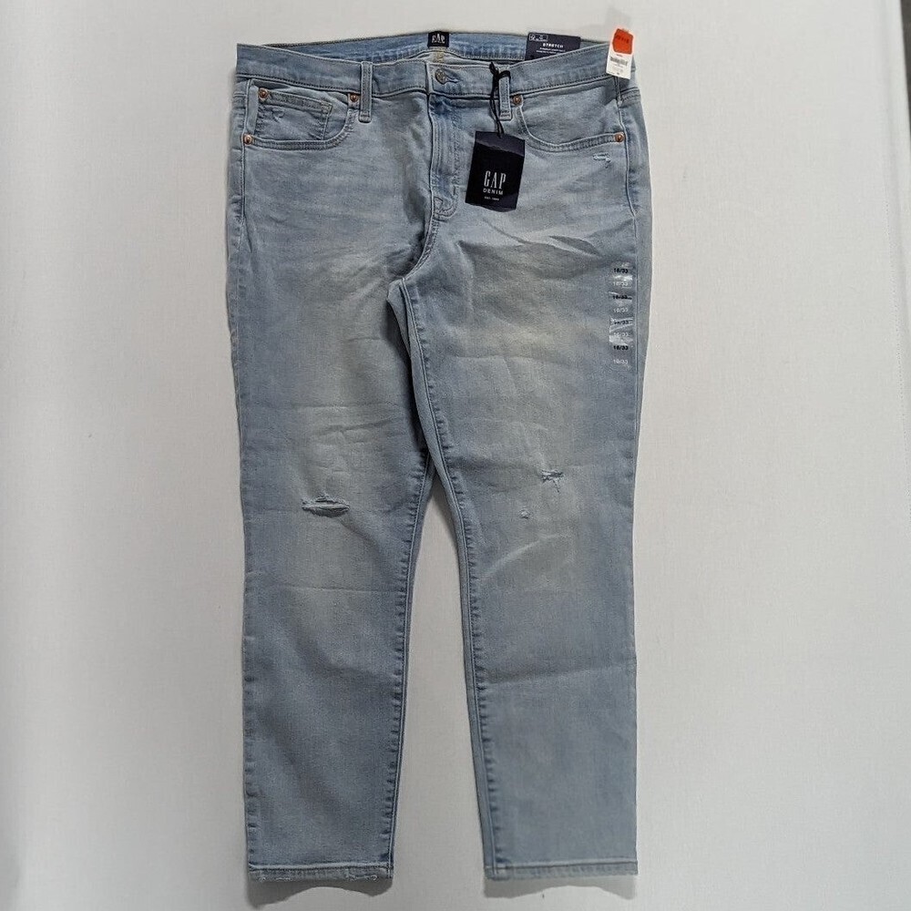 Gap NWT 16/33 True Skinny Jeans Light Wash Distressed Jeans Casual‎ Minimalist